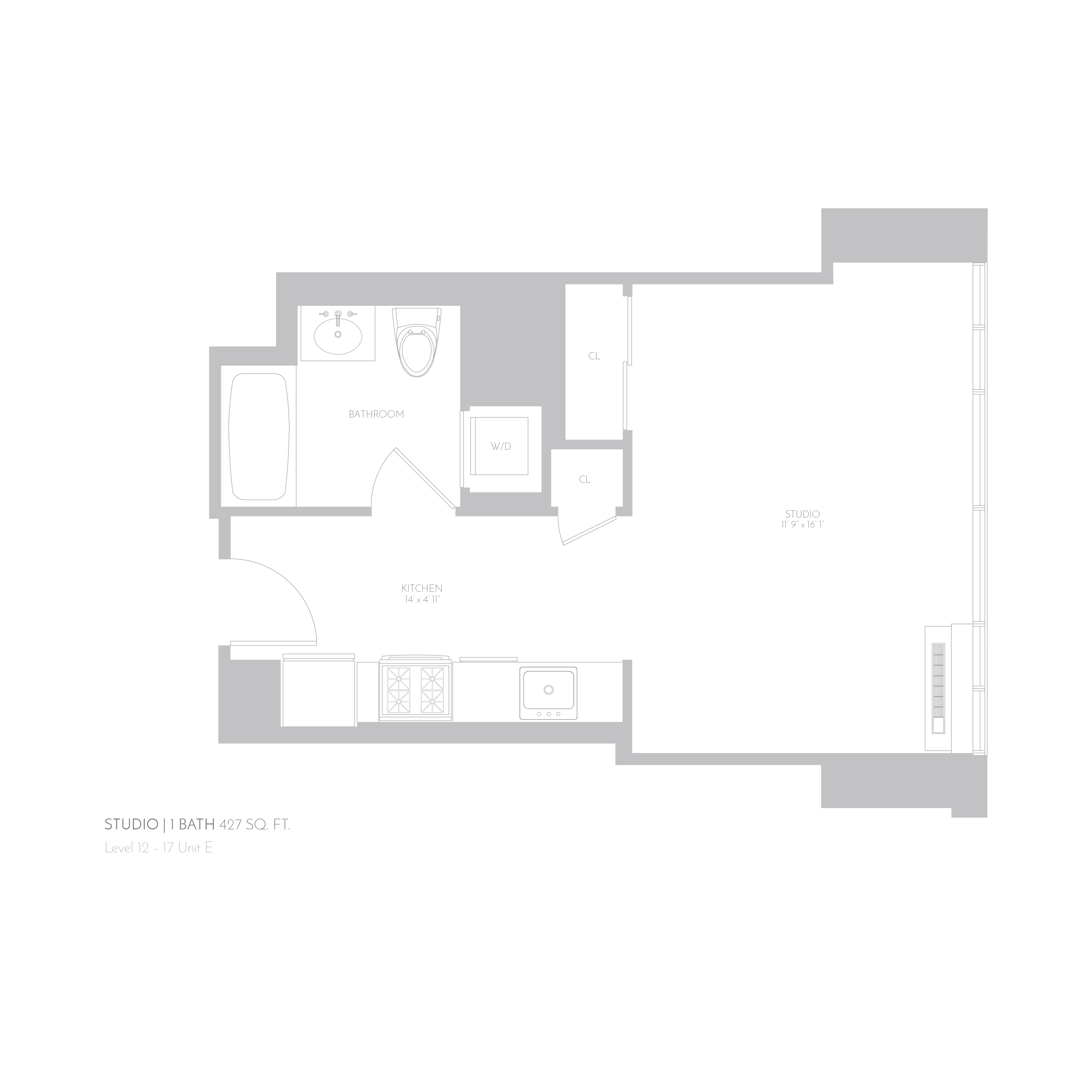 Floor plan layout diagram for 12- 17 E